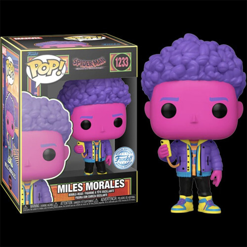 Funko POP! & Tee: Spider-Man: Across The Spider-Verse - Spider- Man - Blacklight - Glow in The Dark - Medium - Spider-Man Across The Spiderverse - T-Shirt - Clothes with Collectable Vinyl